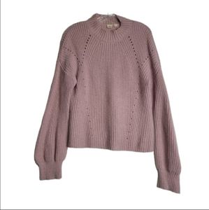 Gap Sculpted Sleeve Wool Blend Mock Neck Sweater Size Midium